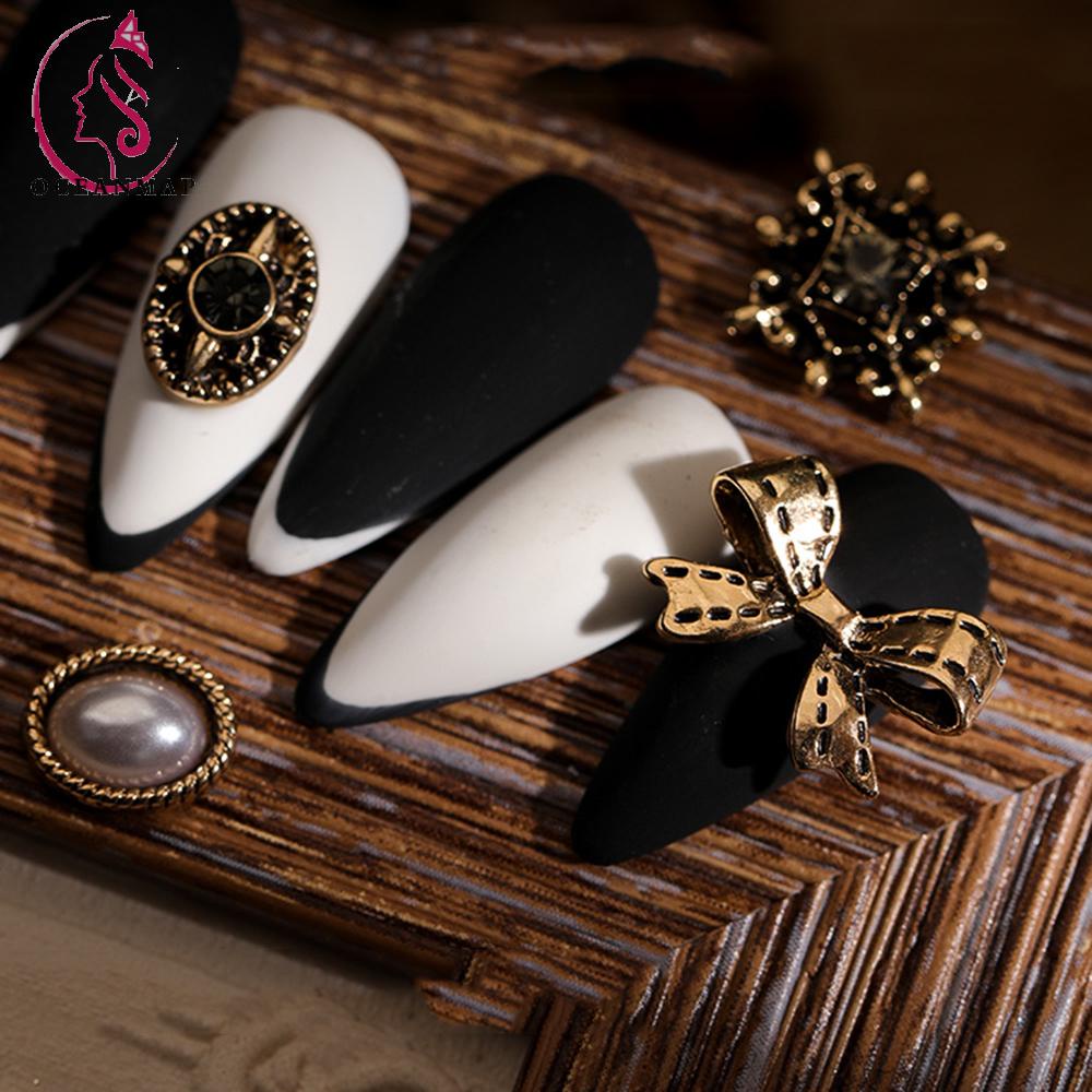 Hạt Charms Phụ Kiện Trang Trí Móng Tay Phong Cách Vintage