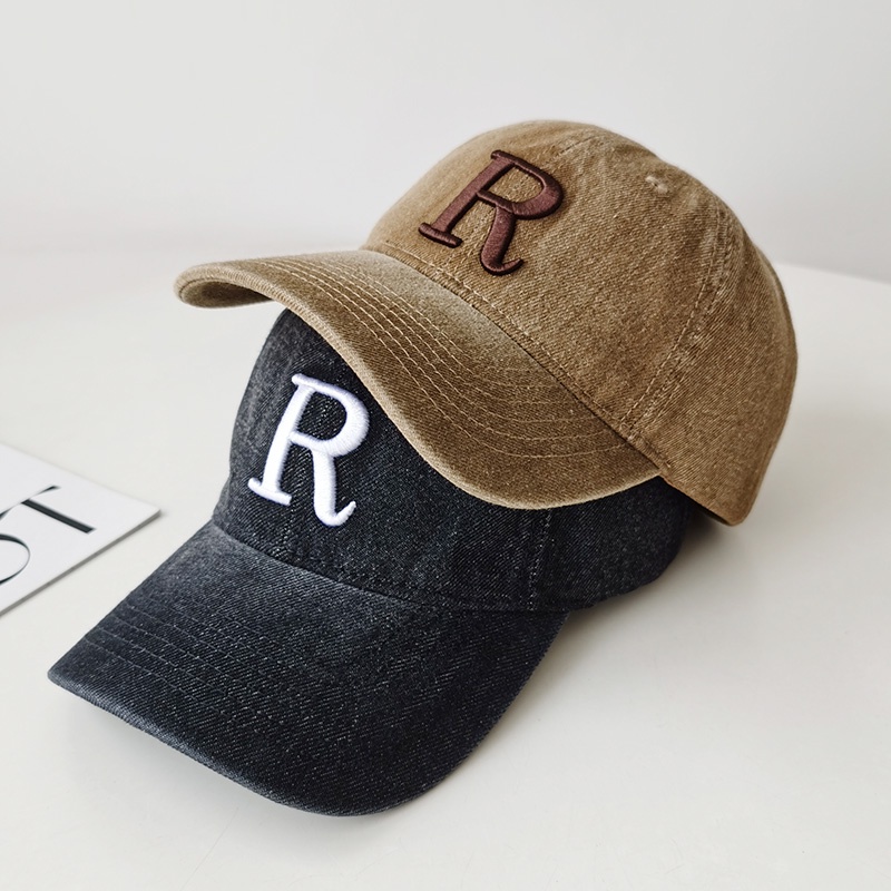 Mũ Lưỡi Trai Denim Mềm Chống Nắng In Chữ Phong Cách Đường Phố Mỹ Cá Tính
