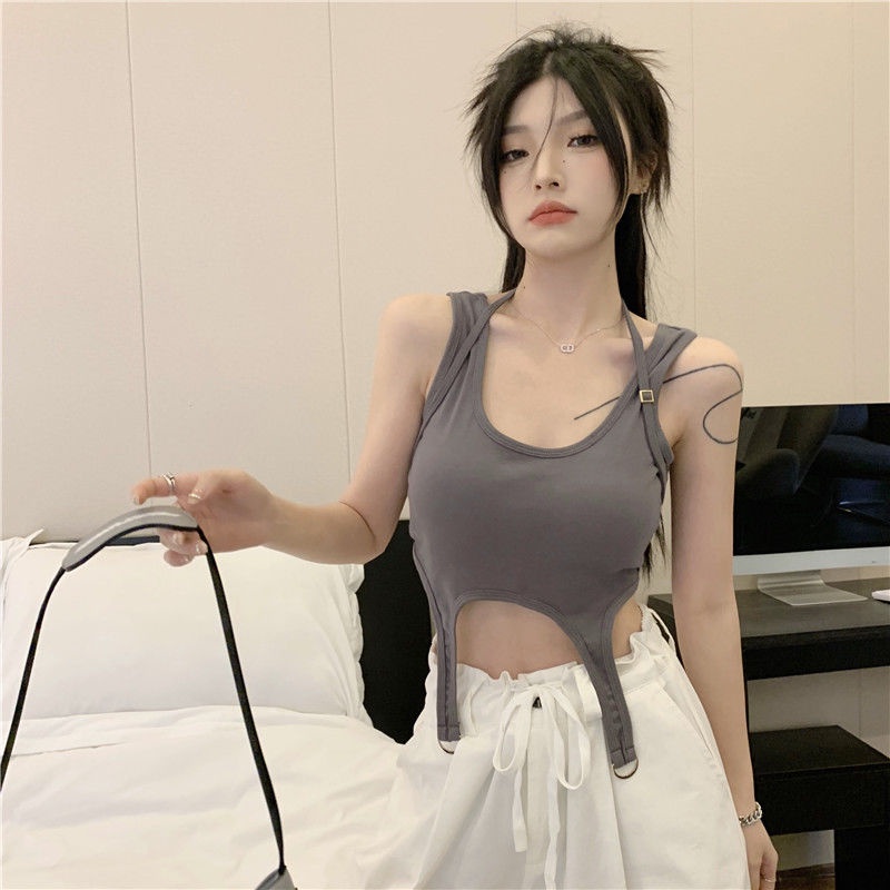 COZOK Áo Croptop Sát Nách Màu Trơn Quyến Rũ Hợp Thời Trang