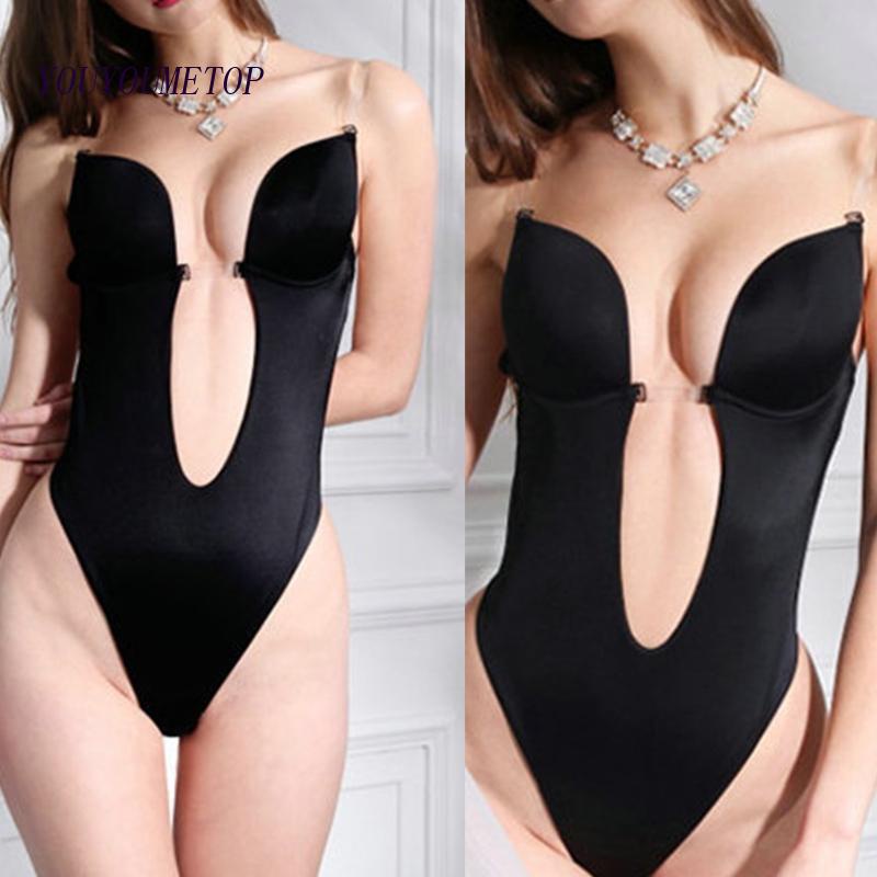 Youyo Bộ Đồ Lót Nâng Ngực Liền Thân Cổ Chữ U Khoét Sâu Hở Lưng Có Mút Nâng Ngực Gợi Cảm Cho Nữ