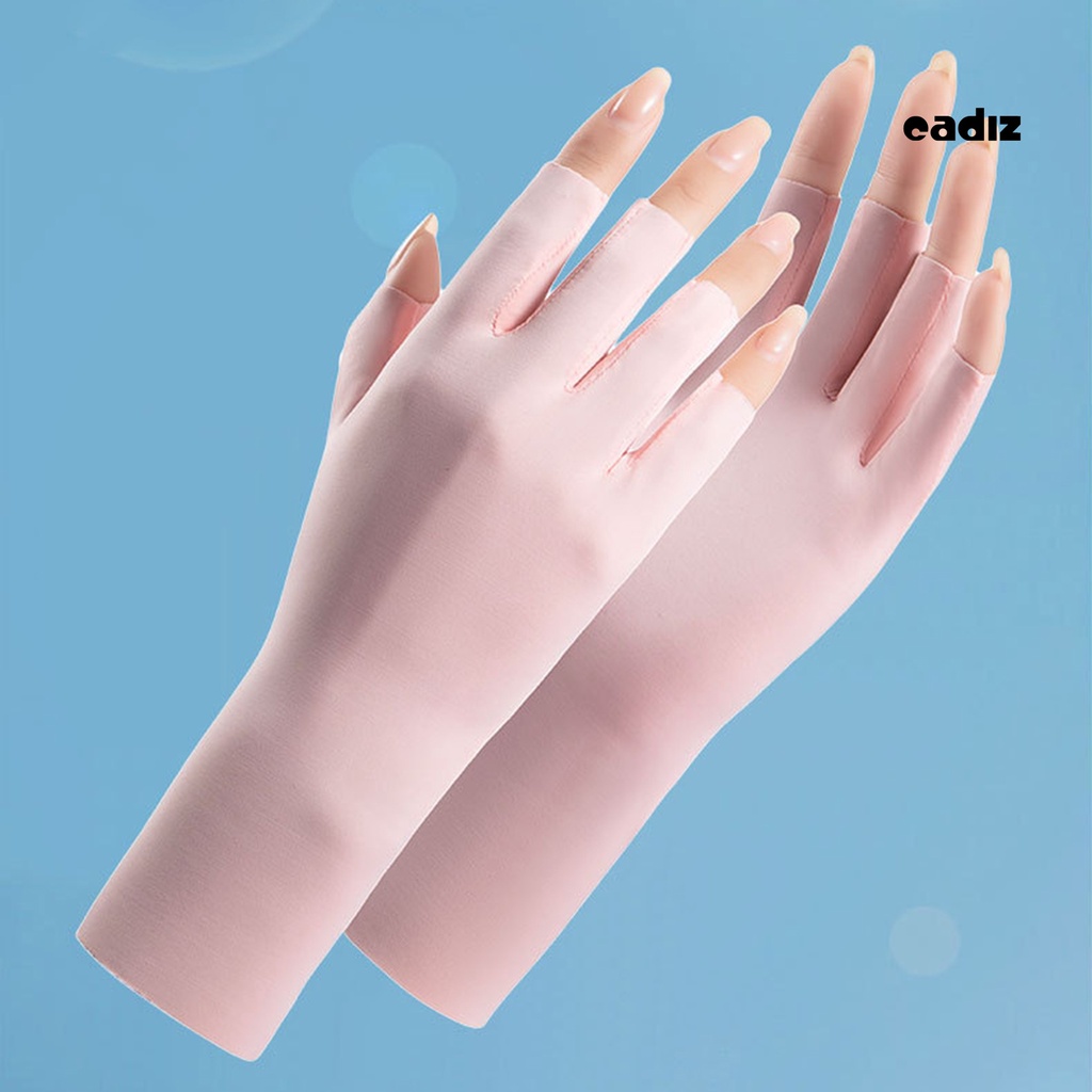 1 Đôi Găng Tay Nửa Ngón Chống Tia UV Thoáng Khí Tiện Dụng