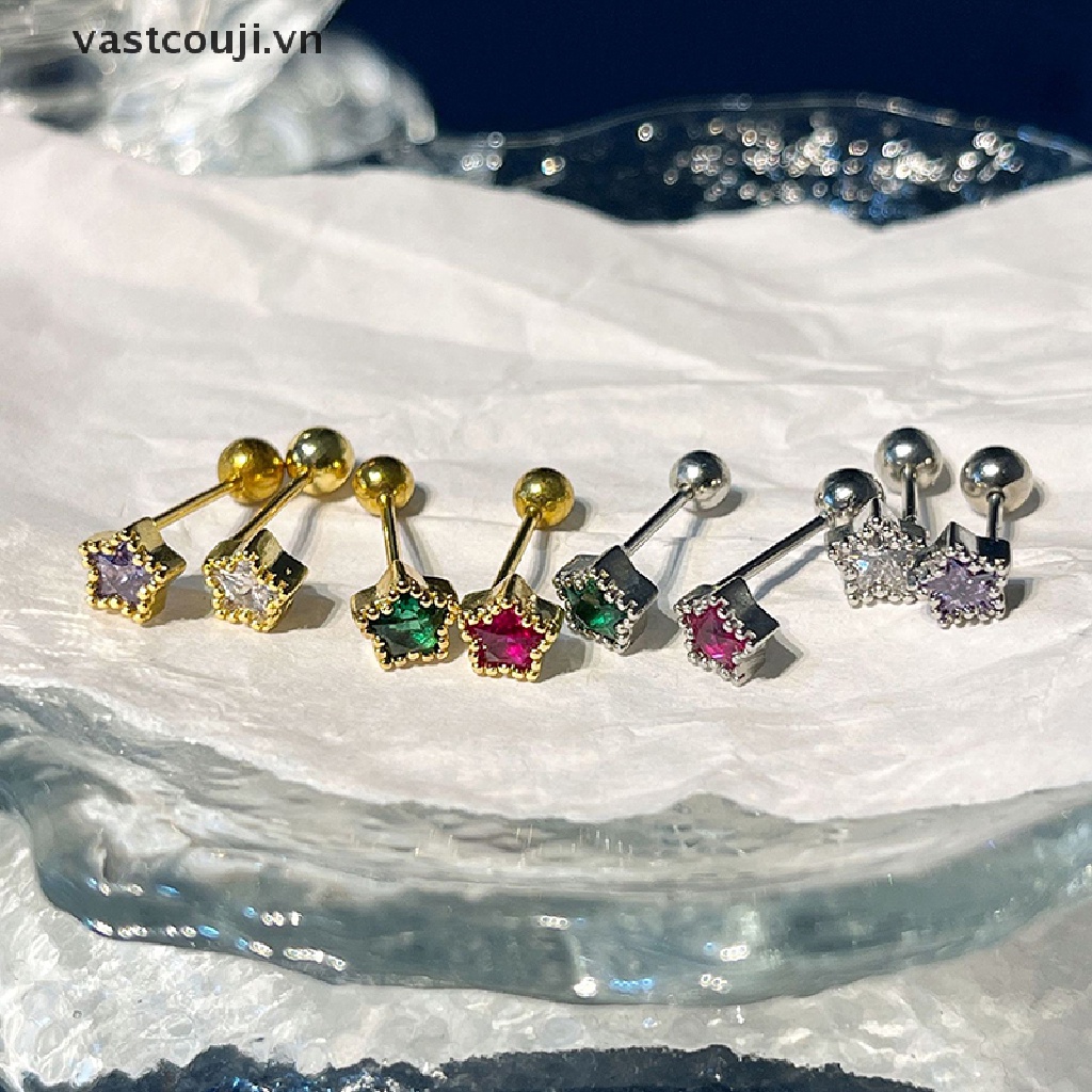 1 Đôi Bông Tai Đính Đá Zircon Thời Trang Cho Nữ