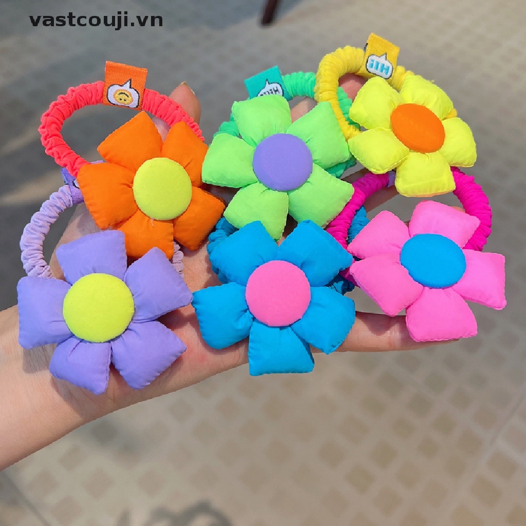 Dây Cột Tóc Co Giãn In Họa Tiết Hoa Nhiều Màu Sắc Cho Nữ