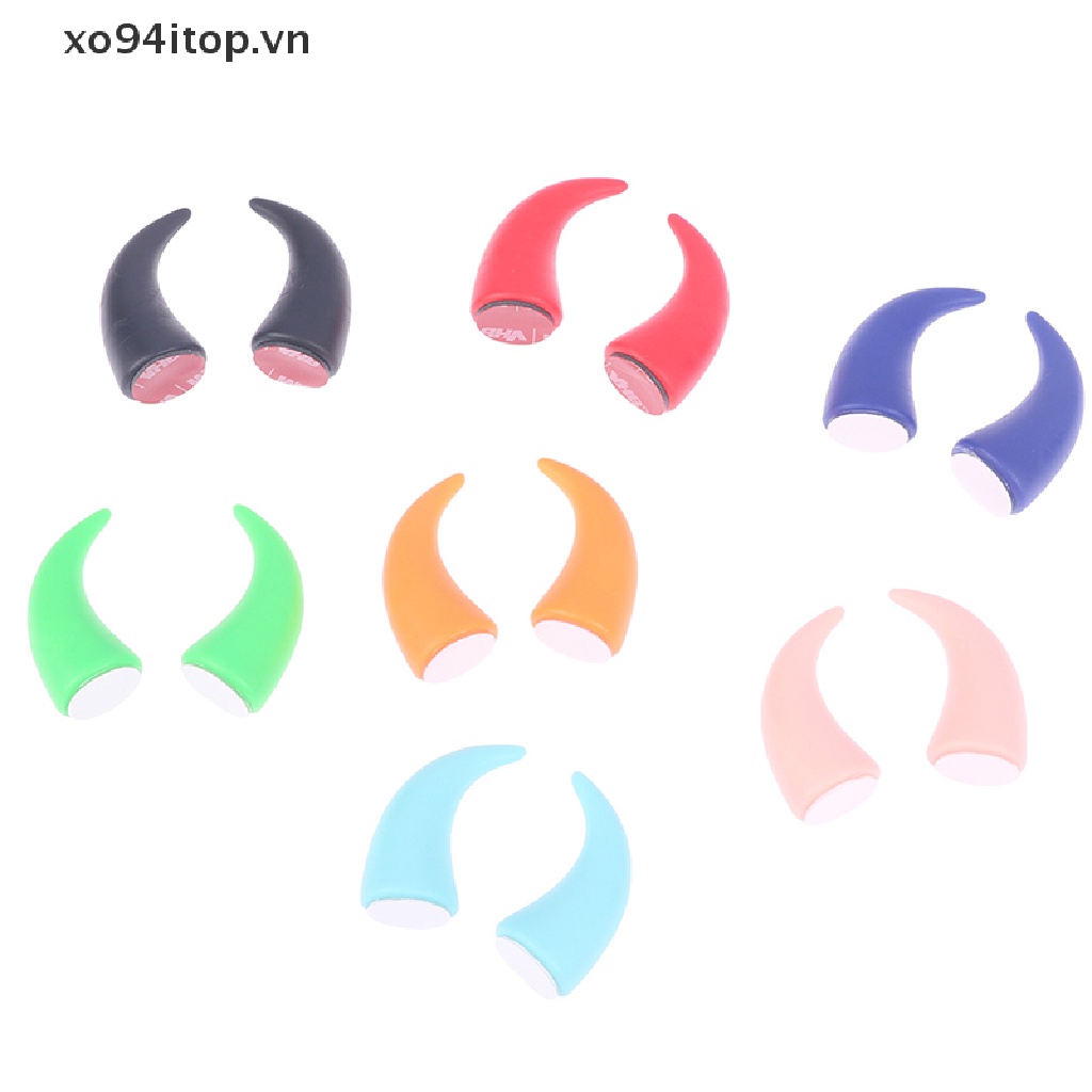 Set 2 Mũ Bảo Hiểm Bằng Silicon Hình Tai Mèo Trang Trí Xe Máy