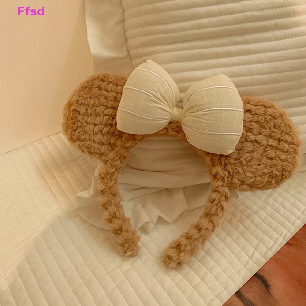 {Ffsd} Băng Đô Cài Tóc Rửa Mặt Mùa Đông Đính Nơ Tai Gấu Nhỏ Dễ Thương Cho Nữ * Bán Chạy