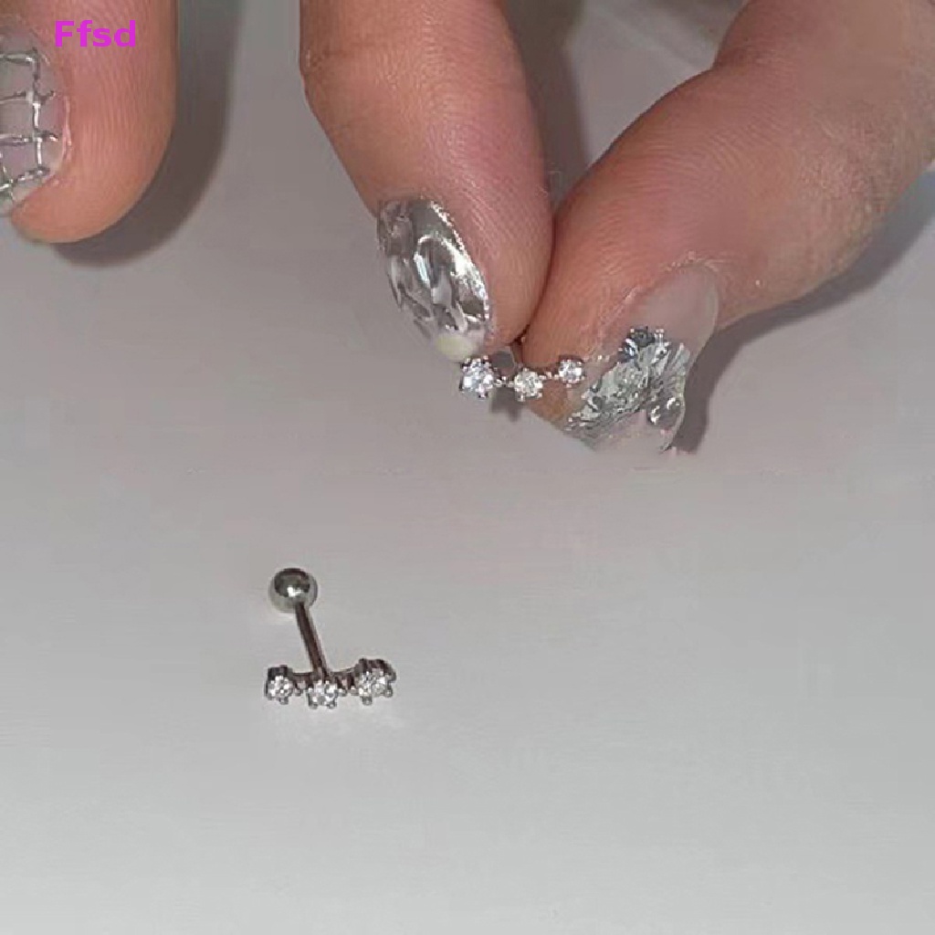 1 Đôi Khuyên Tai Đính Đá Zircon Hình Ngôi Sao Thời Trang Cho Nữ