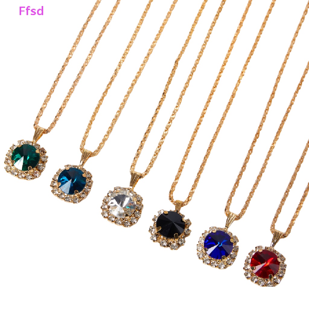 1 Bộ Trang Sức Gồm Vòng cổ / Nhẫn / Bông Tai Pha Lê Tròn Nhiều Màu Thời Trang Hàn Quốc Cho Nữ