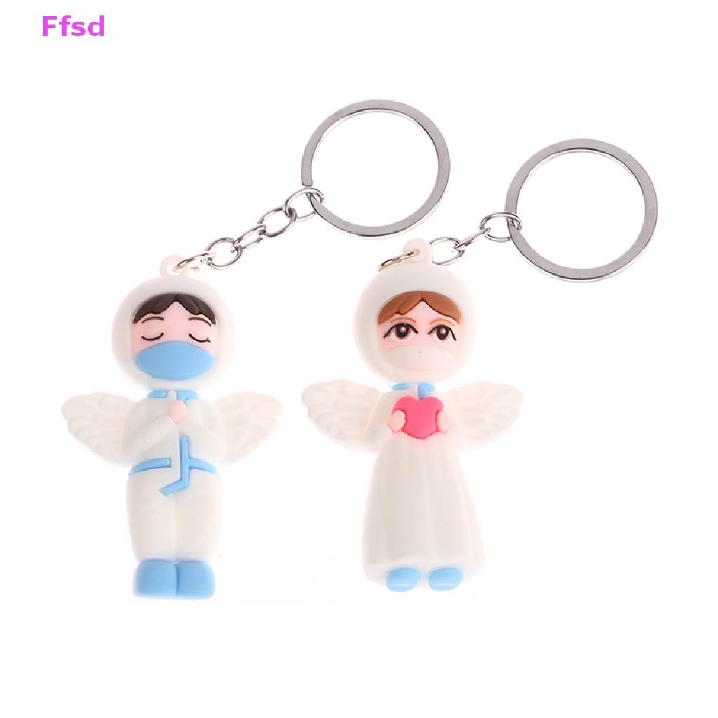 {Ffsd} 1 Móc Khóa Mini Hình Thiên Thần Màu Trắng Dễ Thương Trang Sức / Túi Xách / Móc Khóa Bán Chạy