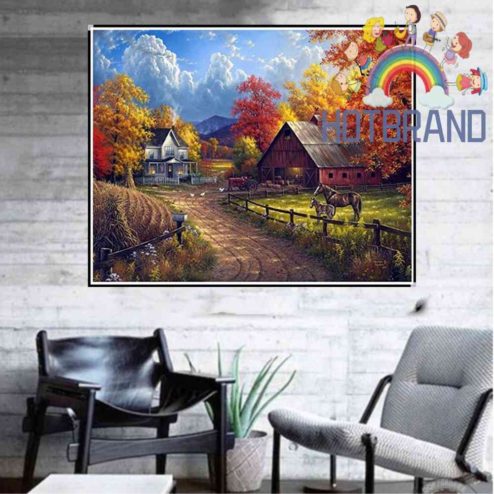 Tranh Đính Đá Kim Cương Toàn Bộ Hình Vẽ Phong Cảnh DIY