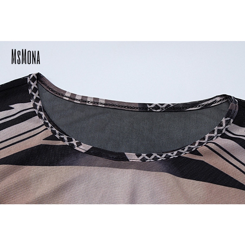 Bộ Áo Liền Quần Cổ Tròn Tay Dài Xuyên Thấu Phối Màu Tương Phản Thời Trang 2023 Cho Nữ