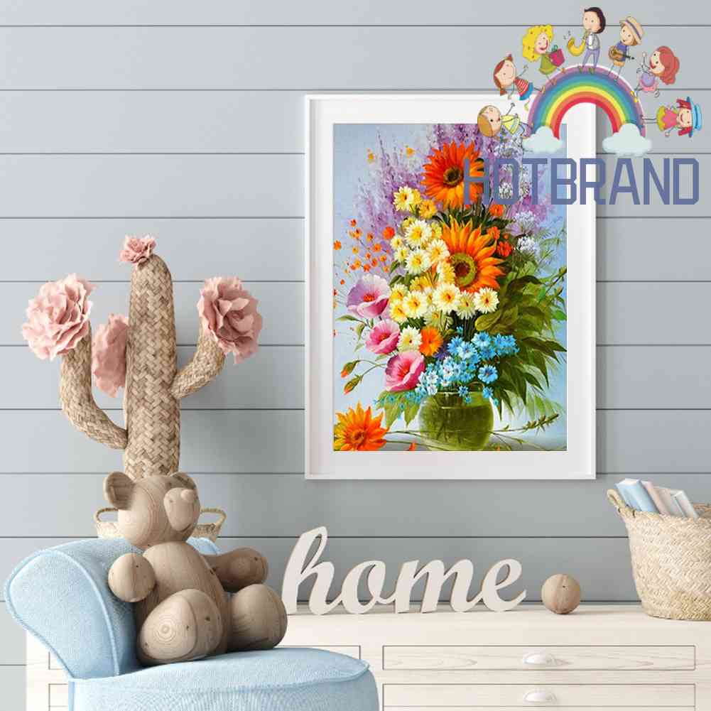 Tranh Đính Đá Kim Cương Toàn Bộ 5D DIY Hình Bình Hoa