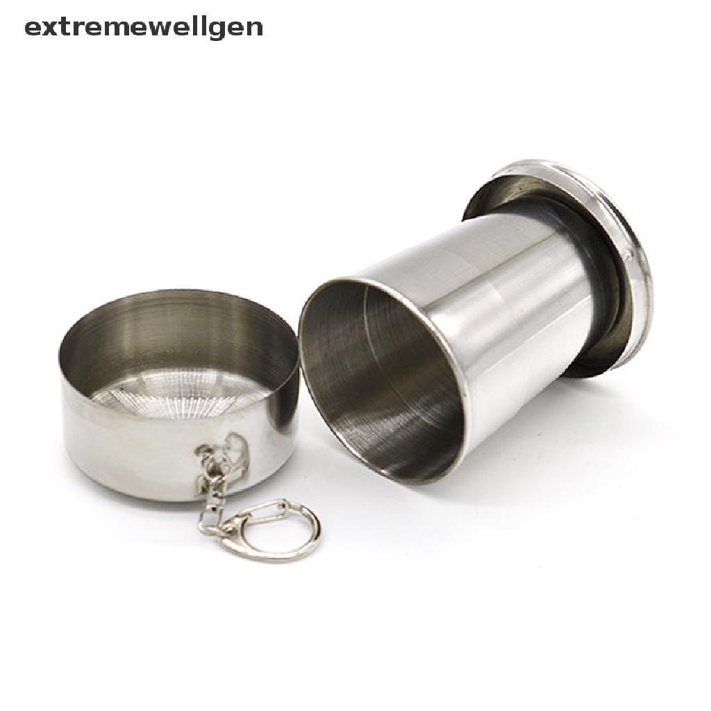 Cốc Uống Nước Bằng Thép Không Gỉ 140ml Có Thể Gấp Gọn Tiện Dụng Mang Theo Du Lịch