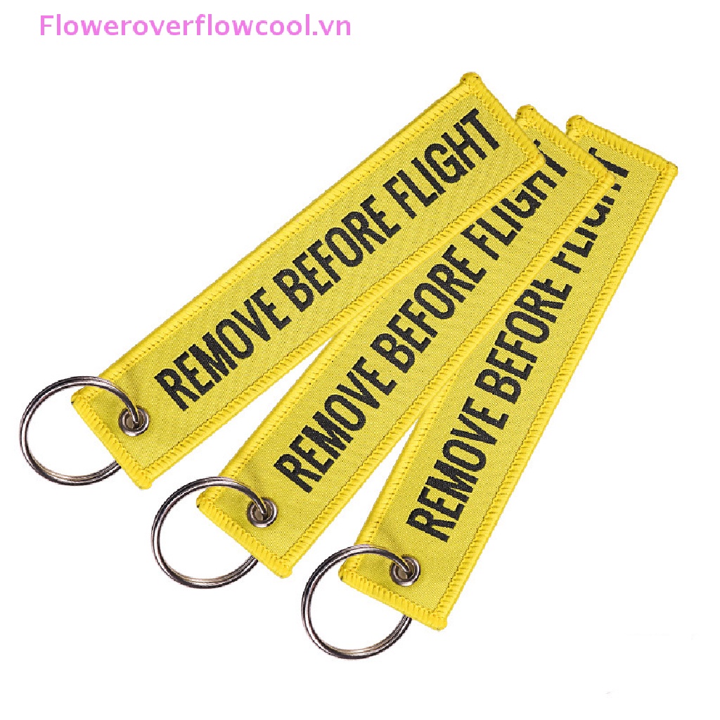 Móc Khóa Thêu Chữ Remove Before Flight Kích Thước 13 * 3CM