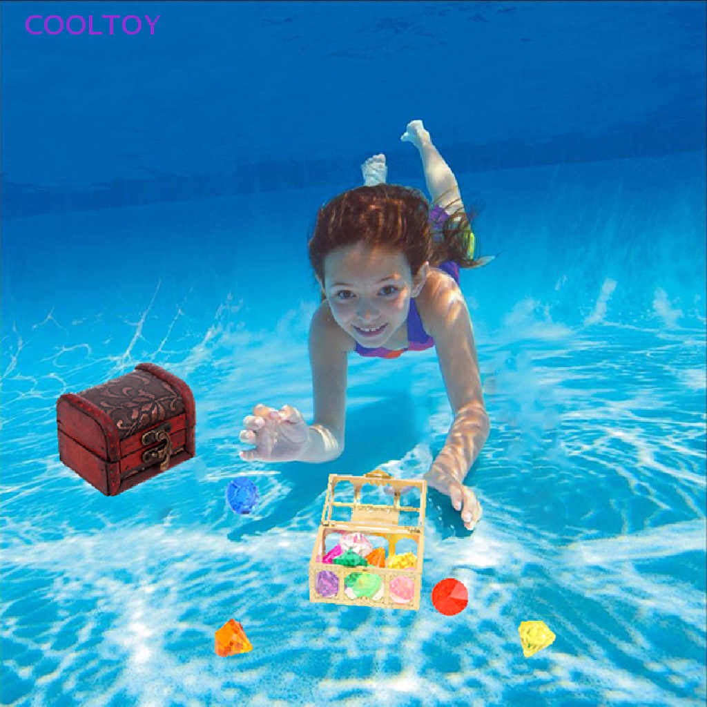 Cooltoy Bộ 10 Viên Đá Kim Cương Lớn Nhiều Màu Sắc Đồ Chơi Bể bơi Lội Hộp Kho Báu