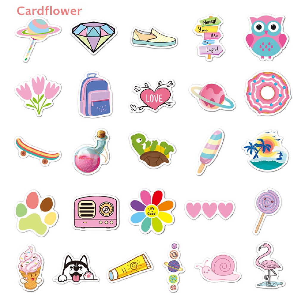 50 Sticker Dán Trang Trí Hình Động Vật Biển Cho Sổ Tay Xe Máy Mới