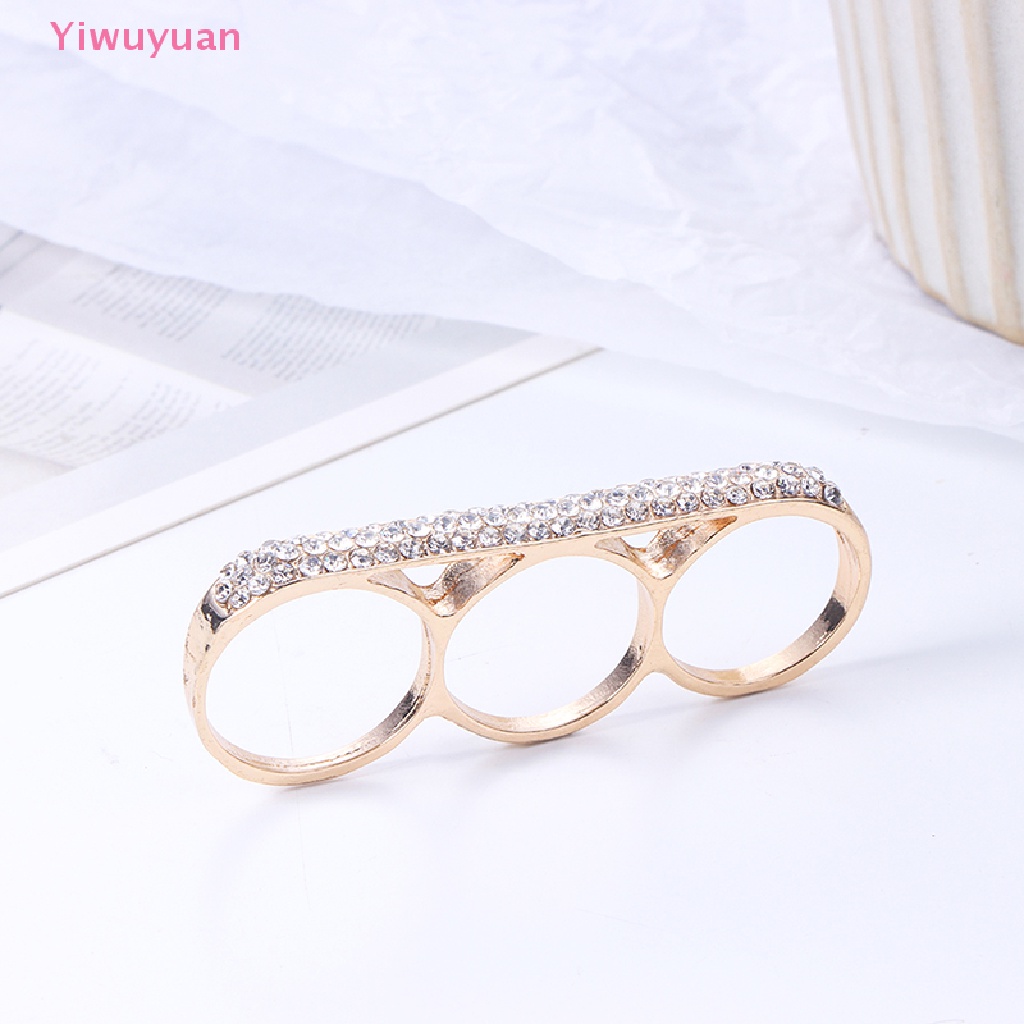 Nhẫn Đeo Tay Ba Ngón Bằng Thép Không Gỉ Thời Trang Tối Giản < Yiwuyuan >