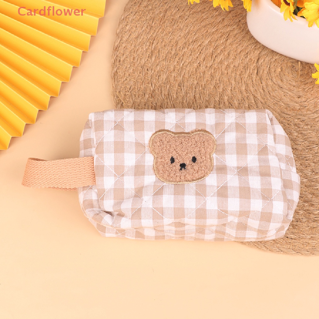 Túi Đựng Đồ Trang Điểm Sức Chứa Lớn In Họa Tiết Gấu Dễ Thương Cho Nữ