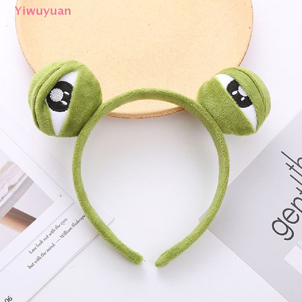 < Yiwuyuan > Băng Đô Trang Điểm Rửa Mặt Co Giãn Bản Rộng Hình Ếch Vui Nhộn Mới