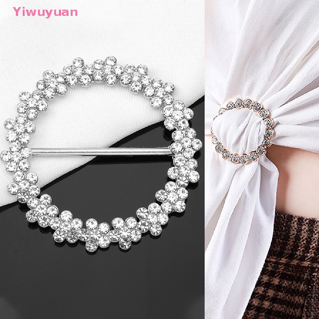 < Yiwuyuan > Ghim Cài Khăn Quàng Cổ Bằng Hợp Kim Đính Ngọc Trai Pha Lê Phong Cách Hồi Giáo Mới