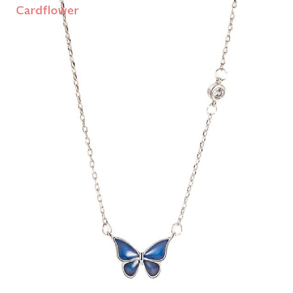 Vòng cổ Mặt Bướm Đổi Màu Theo Nhiệt Độ Bằng Thép Không Gỉ Mới