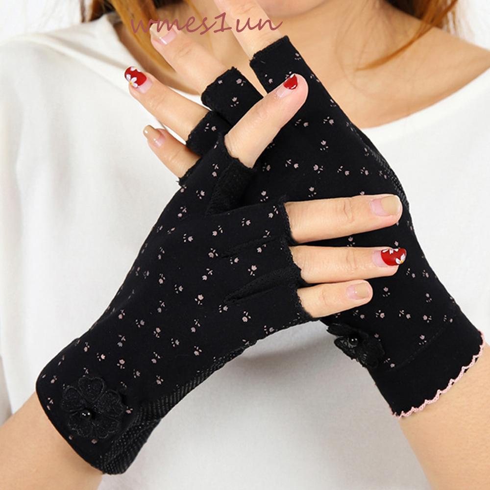 Găng Tay Hở Ngón Chống Nắng Mùa Hè In Họa Tiết Hoa Thời Trang Cho Nữ WMES15H