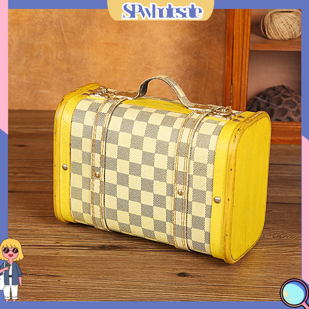 <SPwholesale> Hộp Đựng Trang Sức Bằng Gỗ Sức Chứa Lớn Chống Bụi Phong Cách Retro Dùng Làm Đạo Cụ Chụp Ảnh