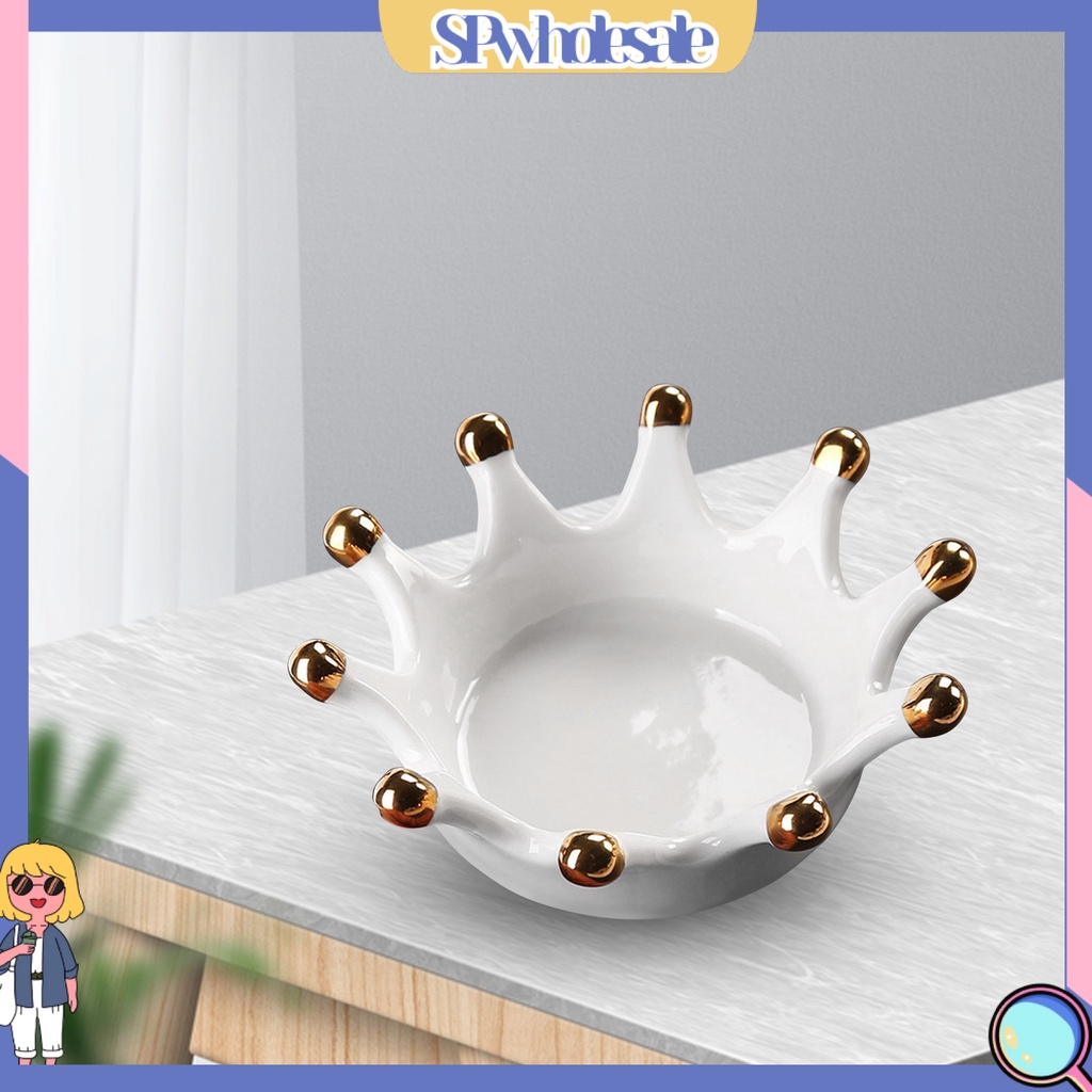 &lt;SPwholesale&gt; Đĩa Trưng Bày Nhẫn / Bông Tai Hình Vương Miện Chống Trầy Tinh Tế Trang Trí Phòng Ngủ