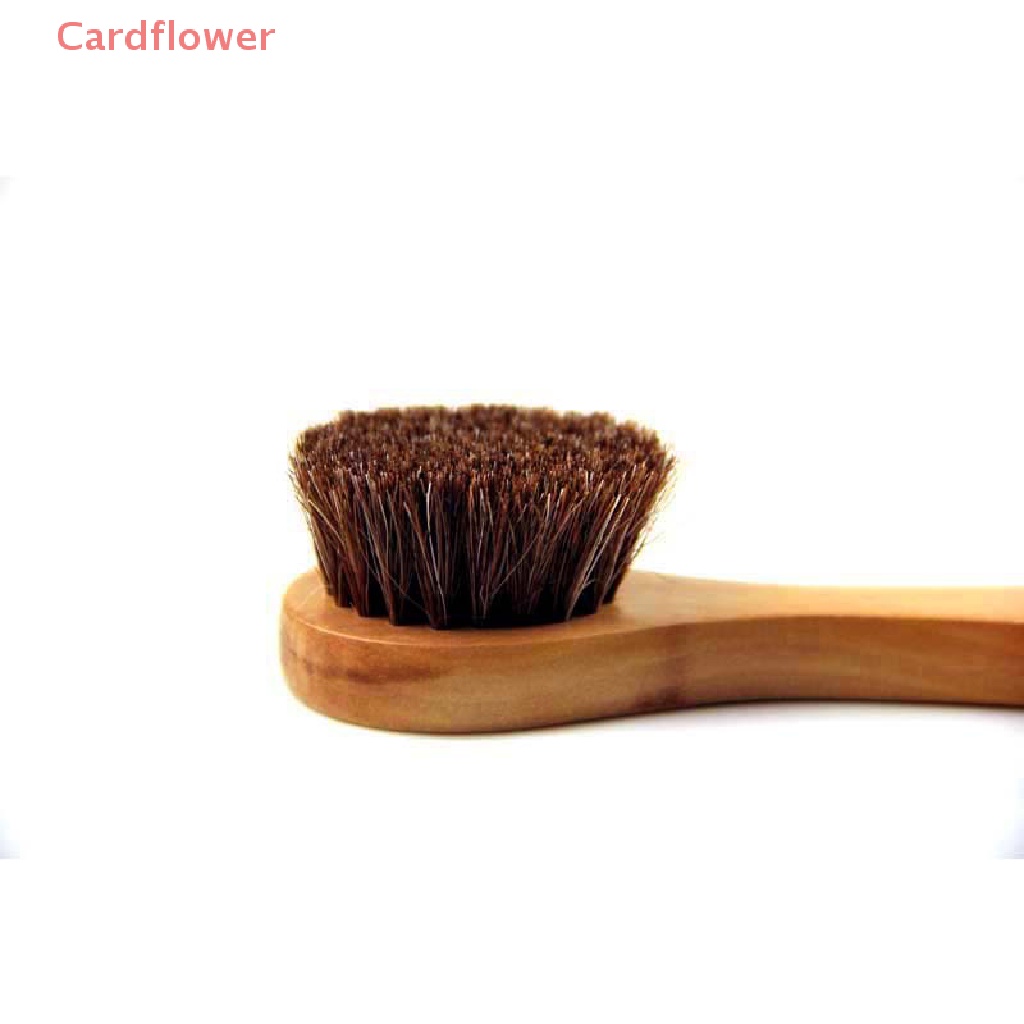 Bàn Chải Lông Ngựa Tay Cầm Dài Đầu Tròn Bằng Gỗ Trơn Mềm Mại Cho Trẻ Em Mới