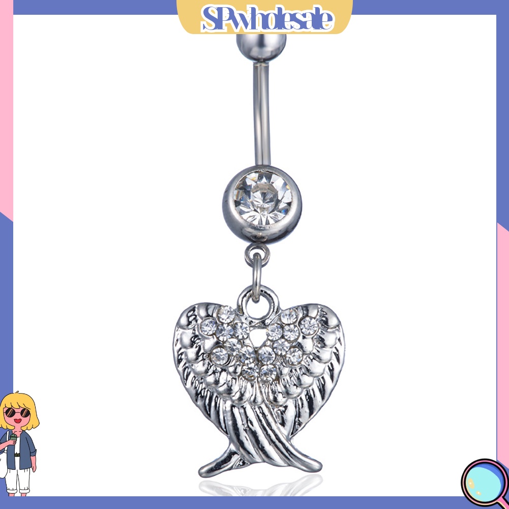 <SPwholesale> Khuyên Rốn Hình Đôi Cánh Đính Đá Lấp Lánh