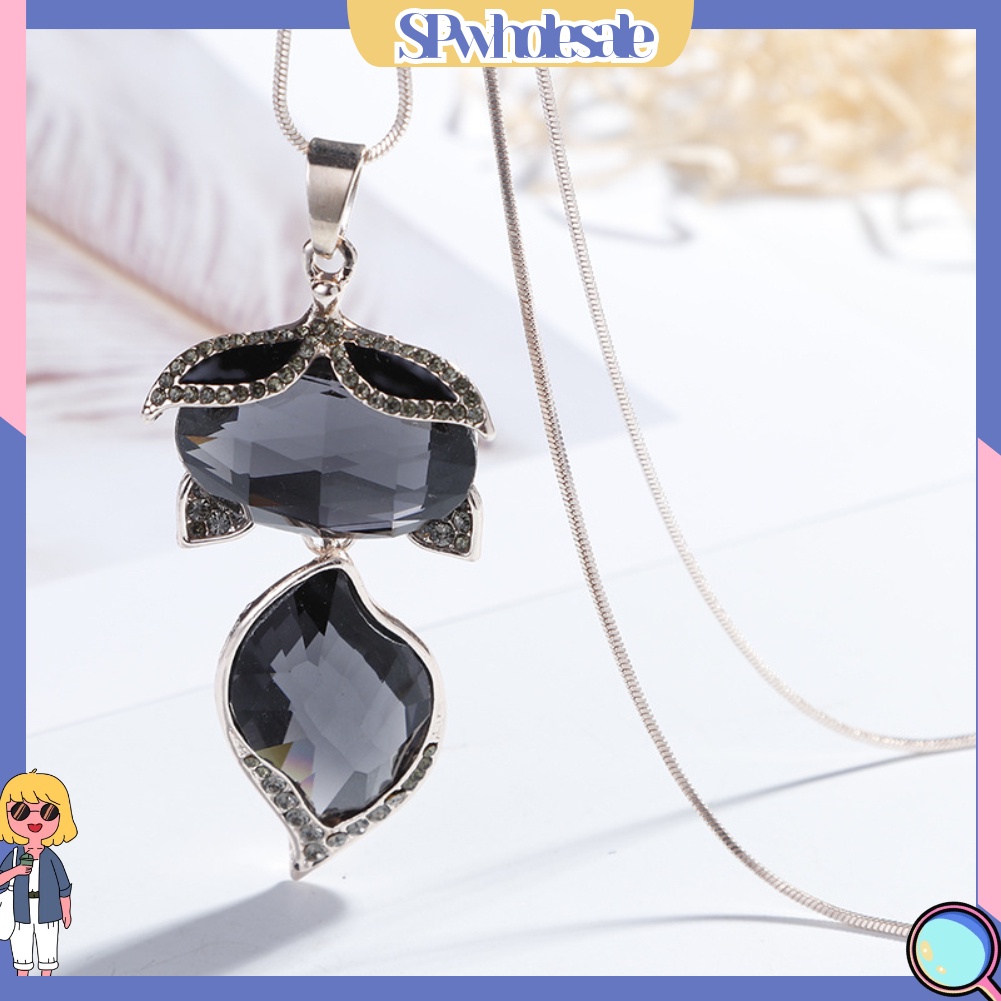 &lt;SPwholesale&gt; Vòng cổ MặT HìNh Chú CáO ĐíNh Kim Cương Giả ThờI Trang Cho Nữ