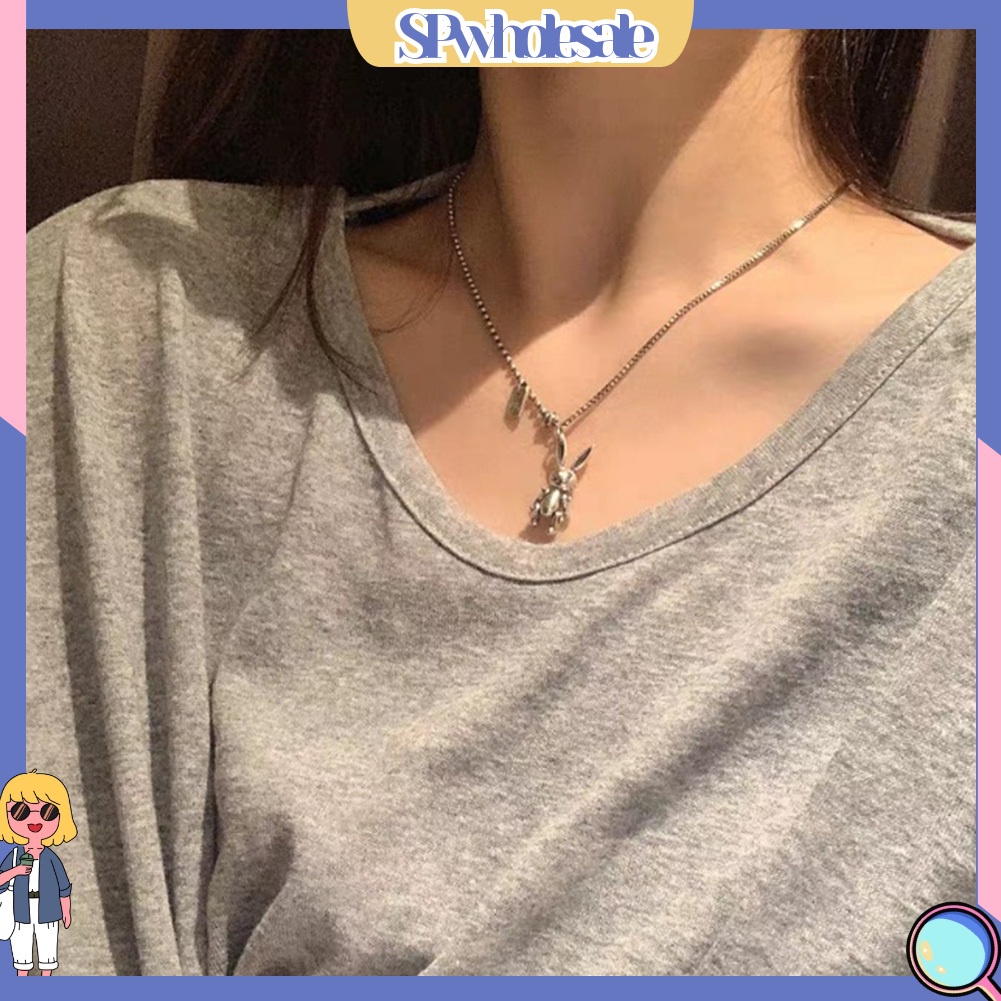 &lt;SPwholesale&gt; Vòng cổ Hợp Kim Mặt Hình Thỏ Phong Cách Hip Hop Cho Nữ