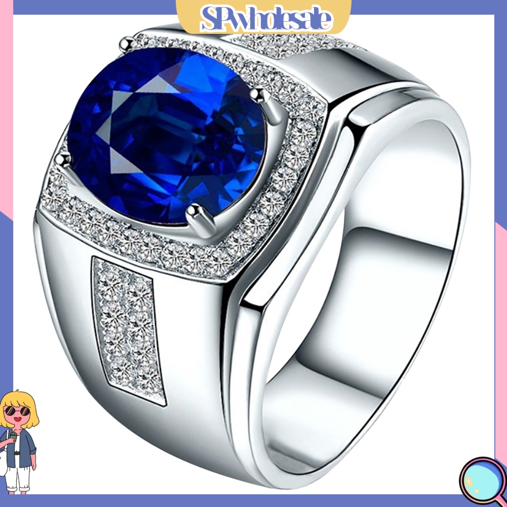 <SPwholesale> Nhẫn Đính Đá Zircon Sang Trọng Cho Nam