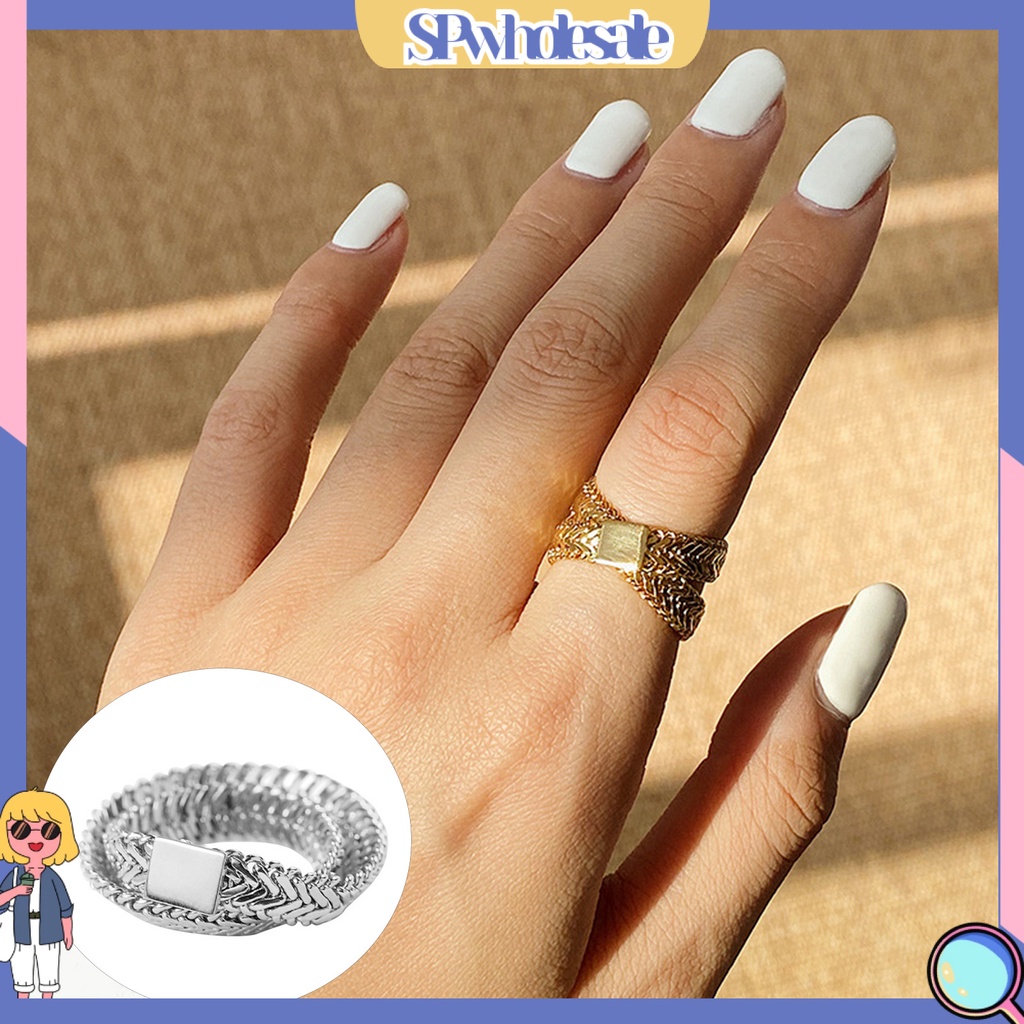 <SPwholesale> Nhẫn Đồng Hai Lớp Xếp Chồng Xương Rắn Đơn Giản