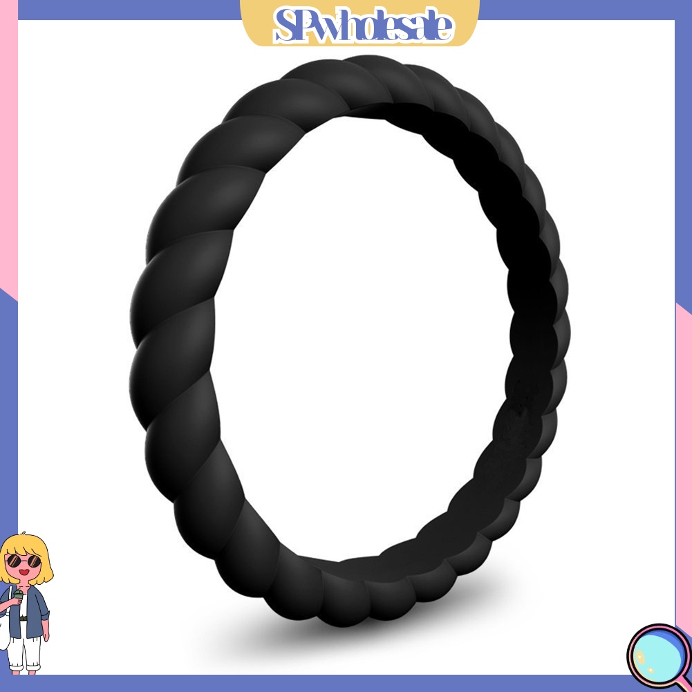 &lt;SPwholesale&gt; 1 Chiếc Nhẫn Silicone Dẻo Thời Trang Unisex