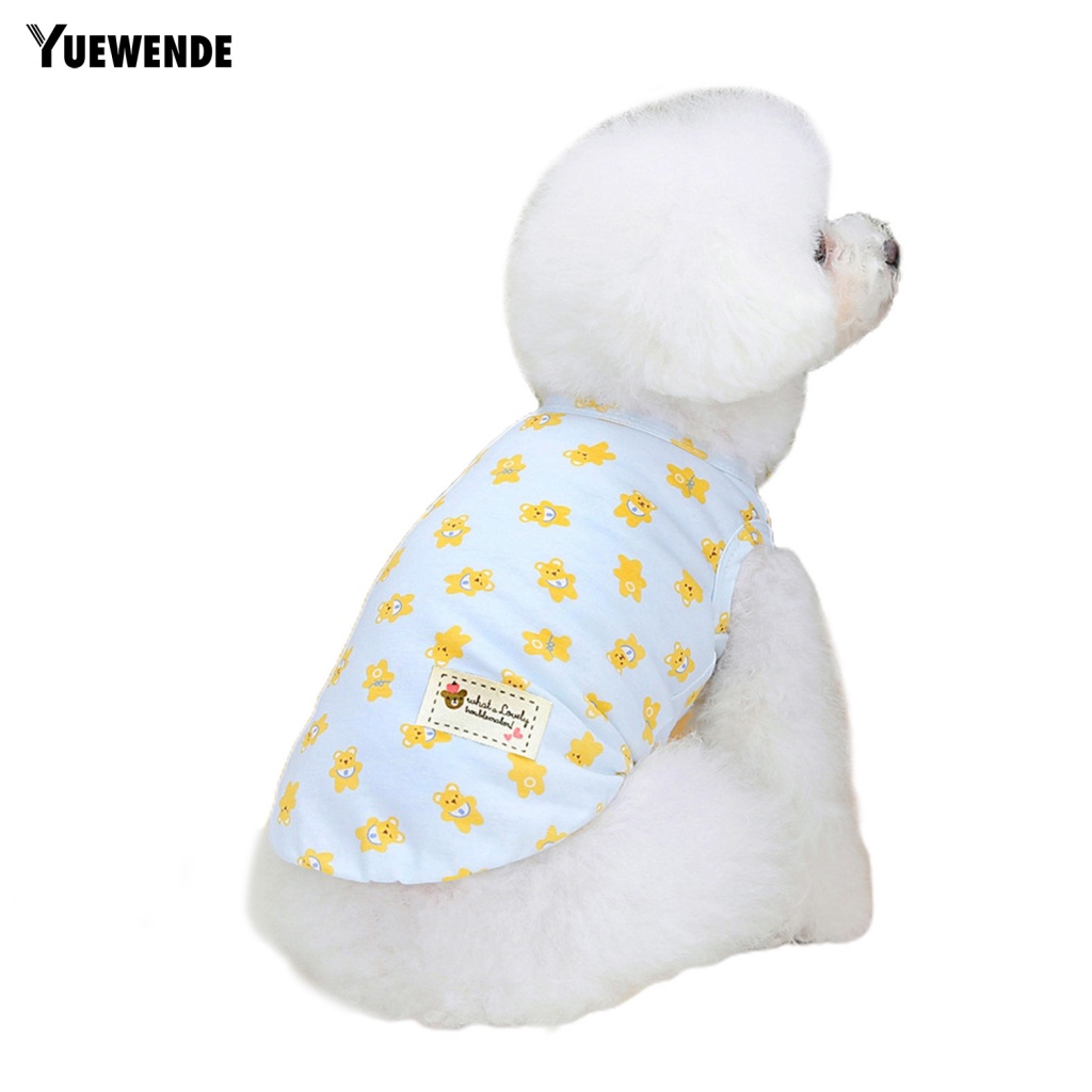 Yue.z Áo Sơ Mi Cotton Mềm Mại Họa Tiết Gấu Hoạt Hình Mặc Hàng Ngày Cho Cún Cưng