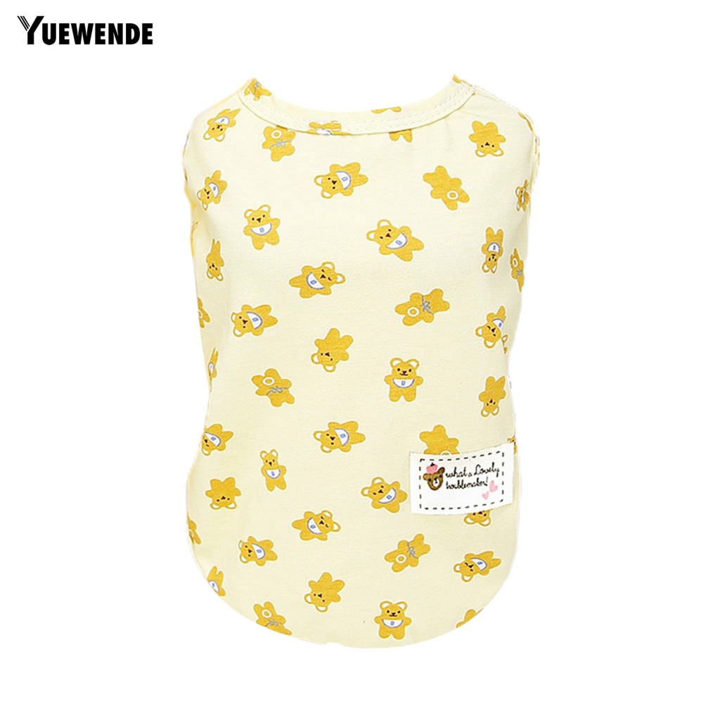 Yue.z Áo Sơ Mi Cotton Mềm Mại Họa Tiết Gấu Hoạt Hình Mặc Hàng Ngày Cho Cún Cưng