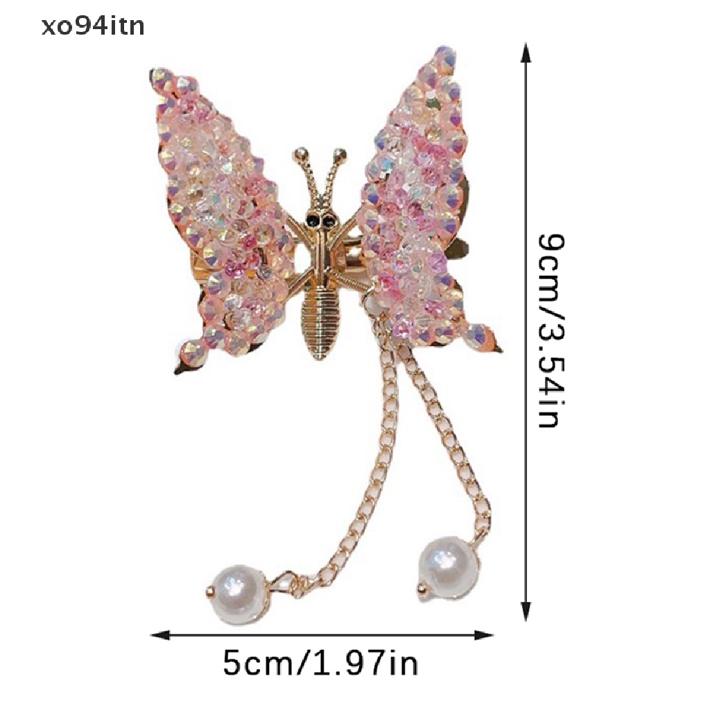 Kẹp Tóc Tua Rua Hình Bướm Đính Đá Cho Bé Gái