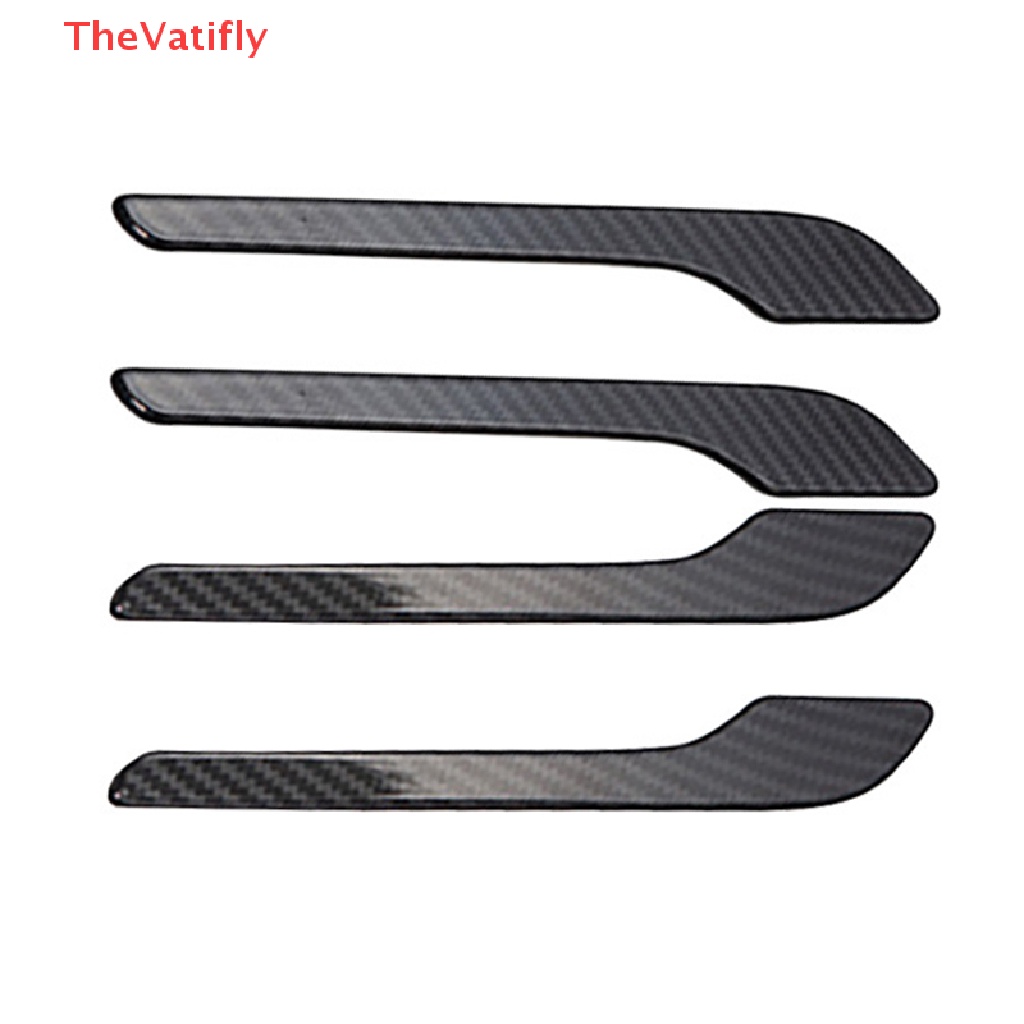 Set 4 Miếng Dán Tay Nắm Cửa Xe Hơi Tesla Model 3 2023 Bằng Sợi Carbon ABS