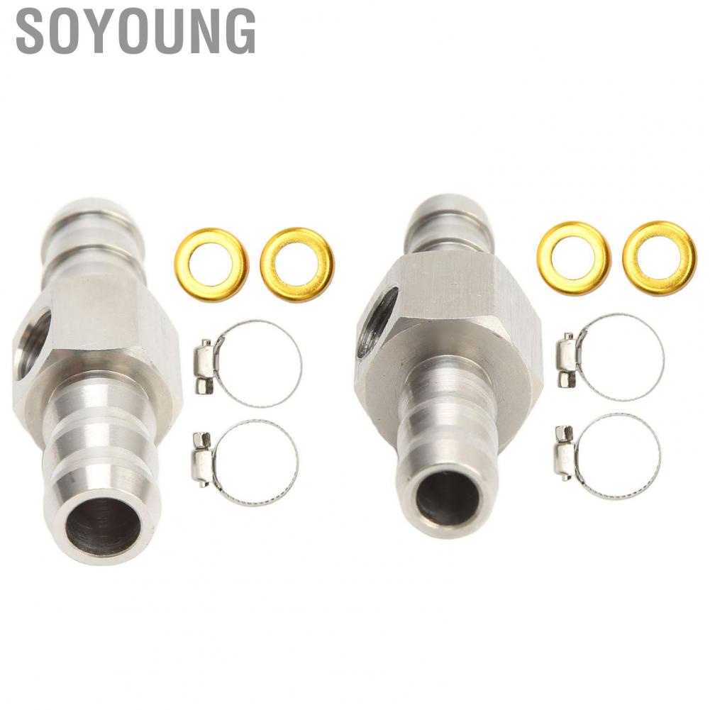 Soyoung Fuel Pressure Gauge Adapter  Easy Installation Line T Fitting 304 Stainless Steel 1/8‑27 NPT Port Leakage Proof for Gearboxes Coolant