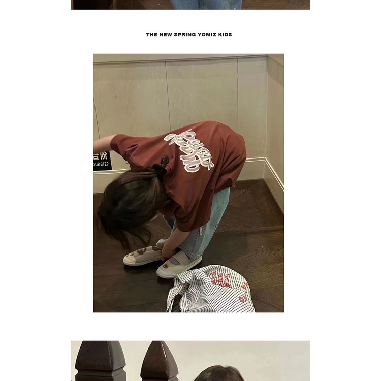 Áo Thun Tay Ngắn Dáng Rộng Phong Cách Hàn Quốc Thời Trang Xuân Hè 2023 Dành Cho Bé Gái