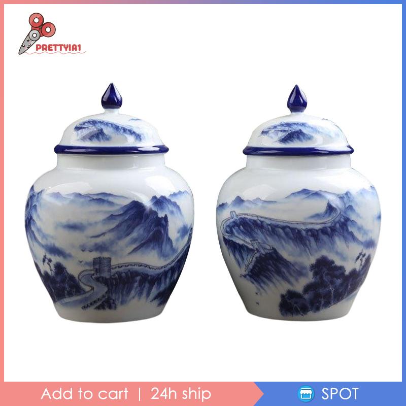 [Prettyia1] Lọ Gốm Đựng Hoa Gừng Phong Cách Trung Hoa Cổ Điển