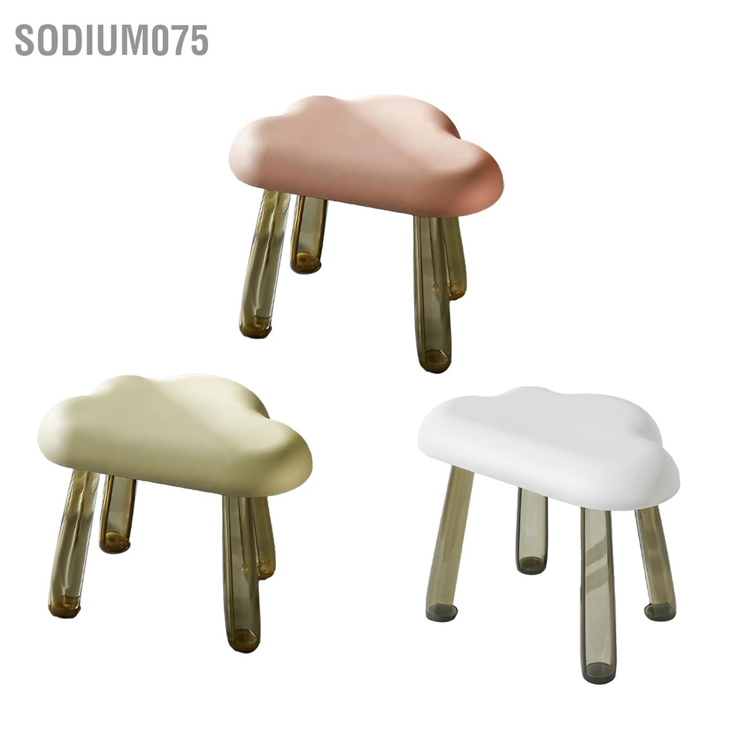 Sodium075 Ghế đẩu trẻ em Hình đám mây Top Chân trong suốt nhựa tinh tế Quà tặng Trang trí nhà cửa