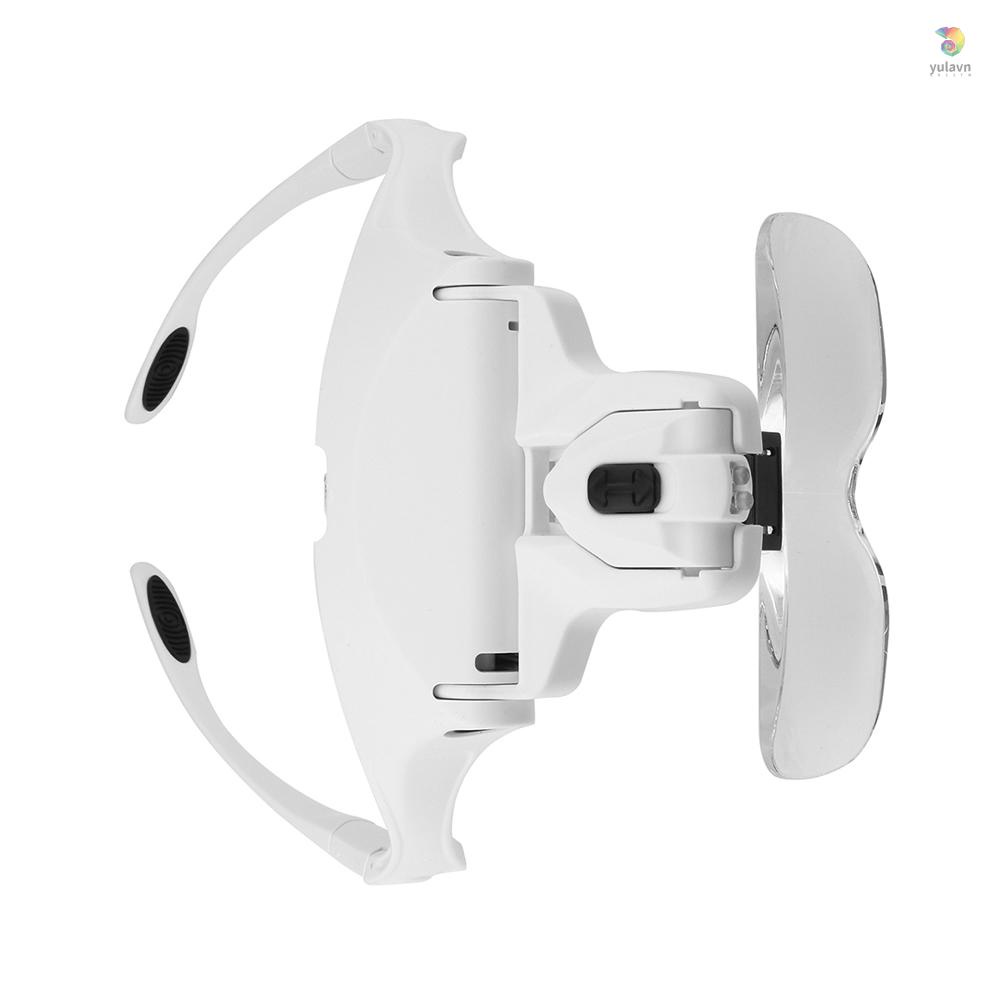 Kính Lúp Đeo Đầu 5 Lens 1.0X-3.5X Kèm 2 Đèn LED Có Thể Điều Chỉnh Tiện Dụng