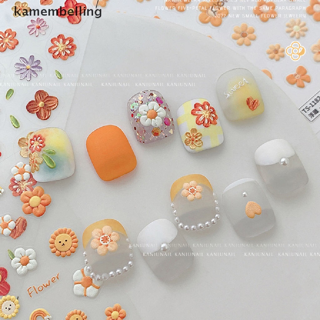 Miếng Dán Trang Trí Móng Tay Màu Đen Họa Tiết Hoa Xinh Xắn