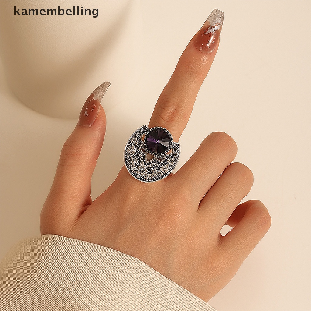 Nhẫn Bạc Chạm Khắc Hoa Văn Phong Cách Bohemian Màu Sắc Dành Cho Nữ