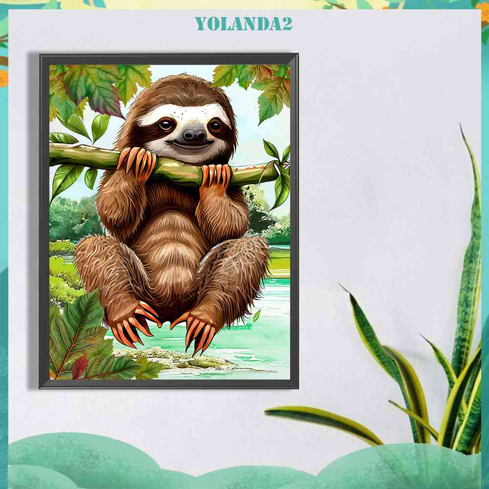 Tranh Đính Đá Kim Cương Toàn Bộ 5D DIY Hình Vẽ Con Lười