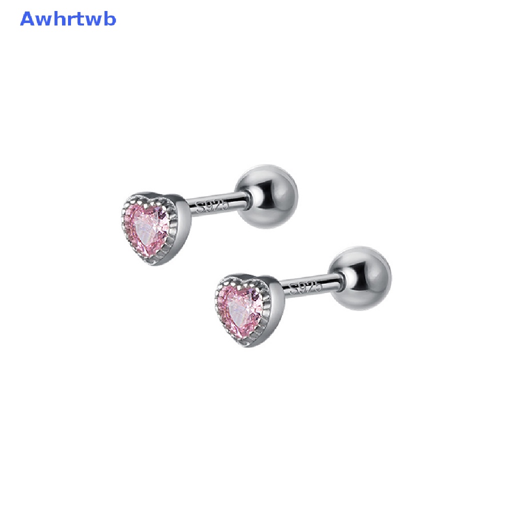 1 Đôi Khuyên Tai Hình Trái Tim Đính Đá Zircon Thời Trang Cho Nữ Mới