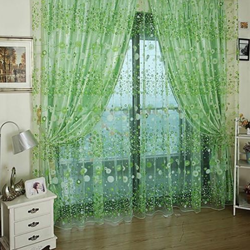 Rèm Cửa Voan In Hoa 106 / 79 Inch