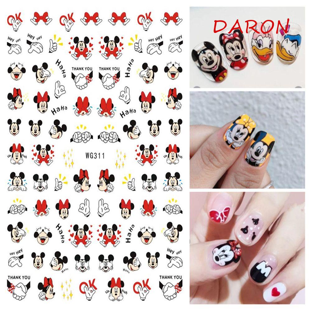 Miếng Dán Trang Trí Móng Tay Hình Chuột Mickey Minnie Dễ Thương Dành Cho Trẻ Em