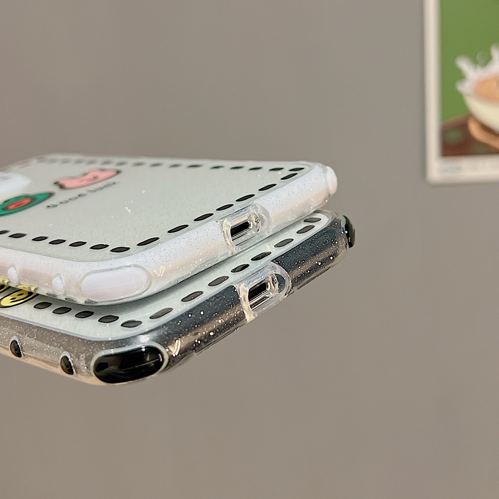 Ốp Điện Thoại TPU Dẻo Trong Suốt Họa Tiết Hoạt Hình Lấp Lánh Chống Sốc Cho iphone 14 13 11 12 Pro Max